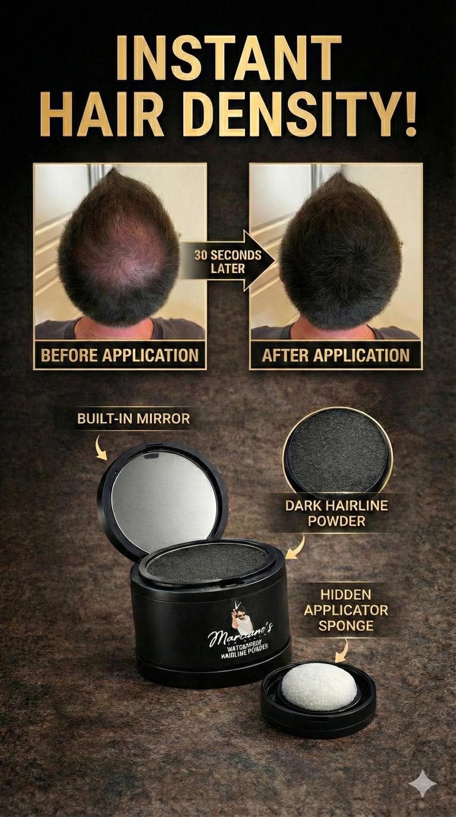 Avant / Après Marciano's Hairline Powder